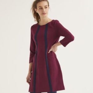 Boden Ottoman burgundy navy 3/4 sleeve dress tunic